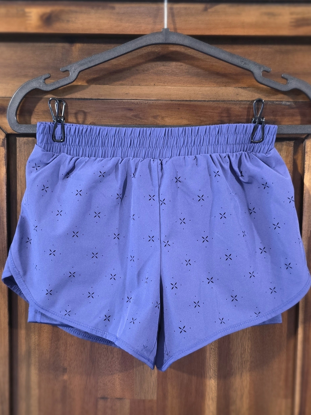 Yogalicious Girl’s Athletic Eyelet Shorts in Dark Blue/Purple
